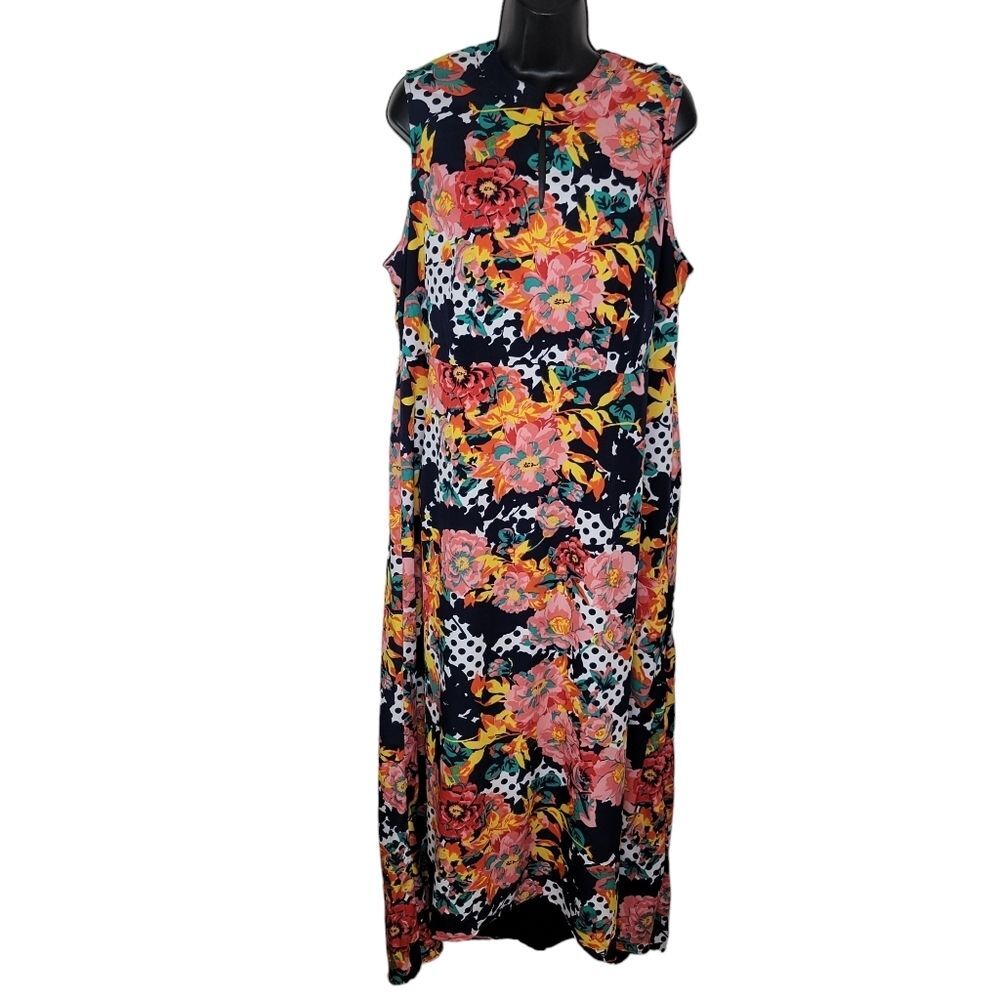 Jessica London floral sleeveless maxi dress size 16W